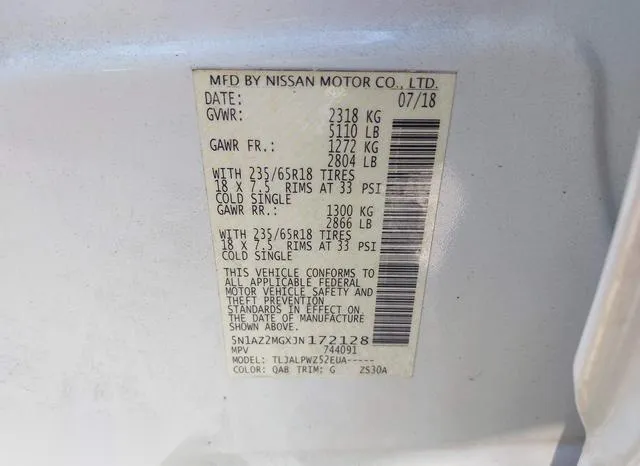 5N1AZ2MGXJN172128 2018 2018 Nissan Murano- S 9