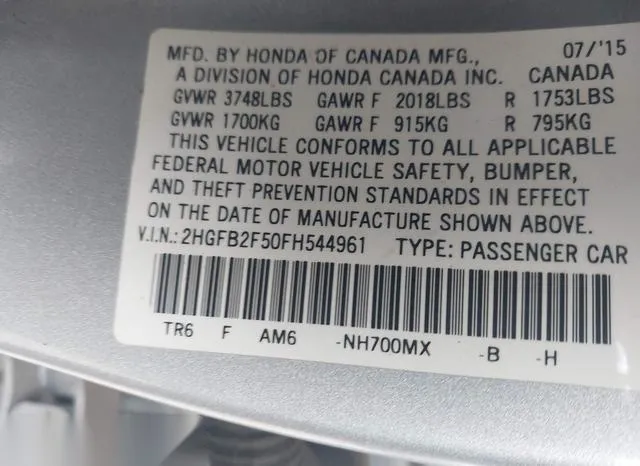 2HGFB2F50FH544961 2015 2015 Honda Civic- LX 9