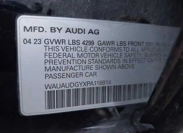 WAUAUDGYXPA118814 2023 2023 Audi A3- Premium 40 Tfsi Front- 9