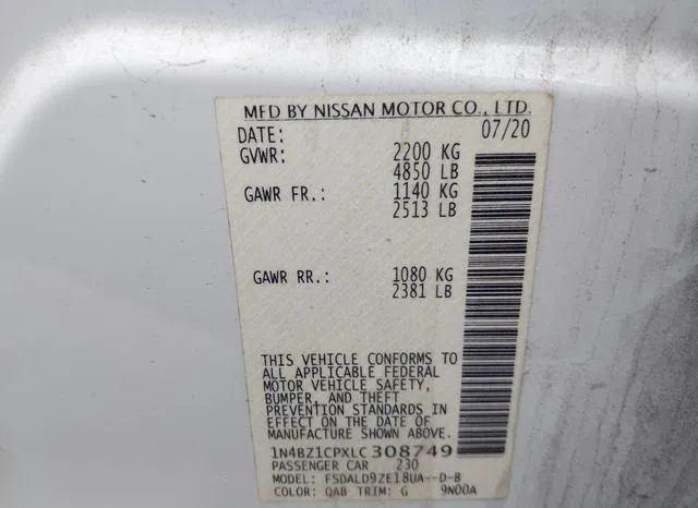 1N4BZ1CPXLC308749 2020 2020 Nissan Leaf- Sv Plus 62 Kwh 9