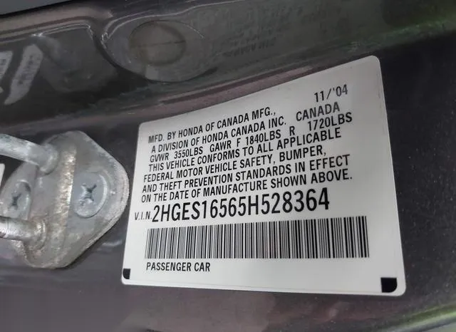 2HGES16565H528364 2005 2005 Honda Civic- LX 9