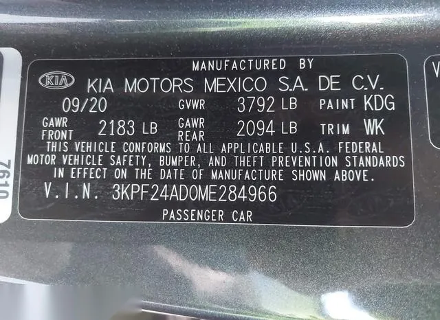 3KPF24AD0ME284966 2021 2021 KIA Forte- Lxs 9