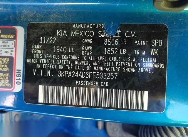 3KPA24AD3PE533257 2023 2023 KIA Rio- S 9