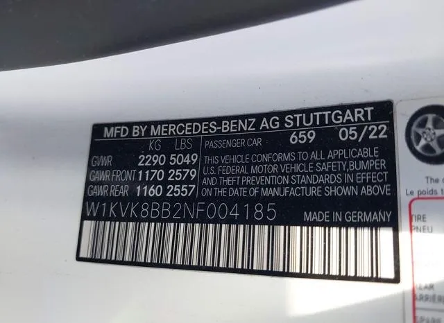 W1KVK8BB2NF004185 2022 2022 Mercedes-Benz Amg Sl 63- 4Matic 9