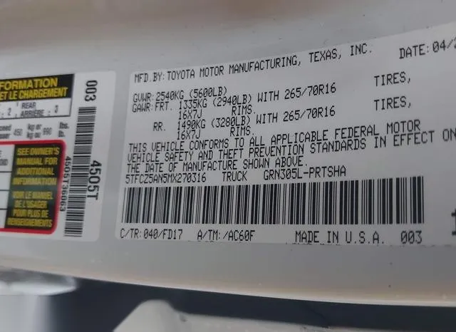 5TFCZ5AN5MX270316 2021 2021 Toyota Tacoma- Trd Off-Road 9