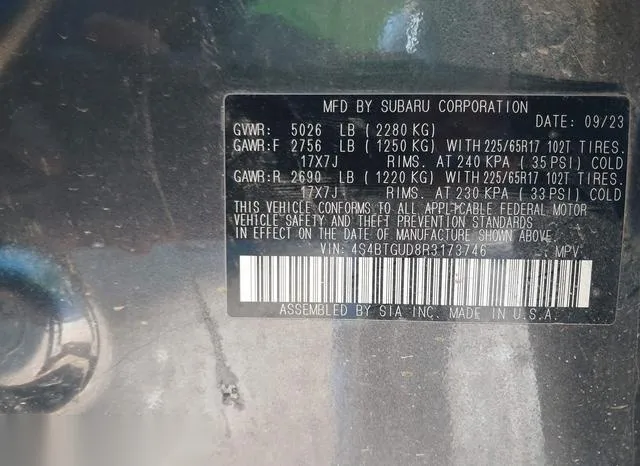 4S4BTGUD8R3173746 2024 2024 Subaru Outback- Wilderness 9