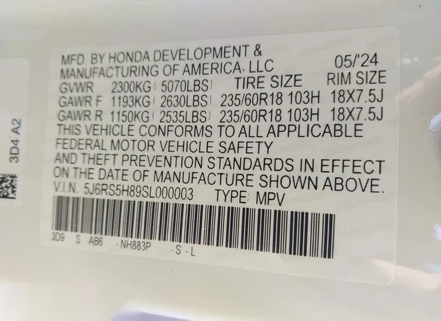 5J6RS5H89SL000003 2025 2025 Honda CR-V- Hybrid Sport-L 9