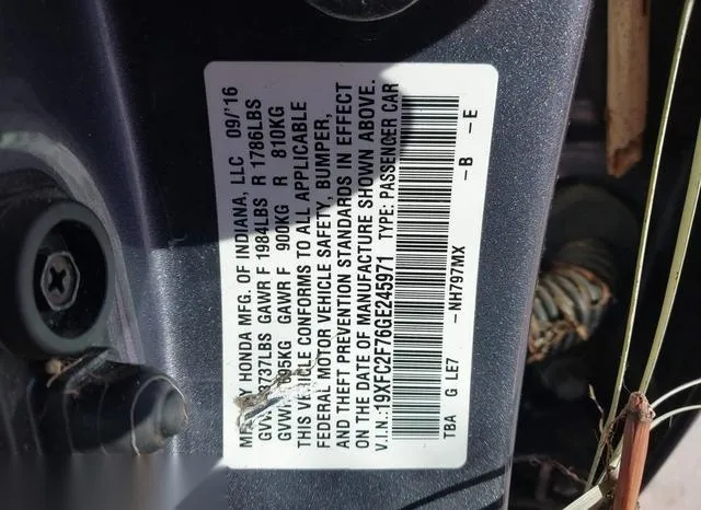 19XFC2F76GE245971 2016 2016 Honda Civic- EX 9