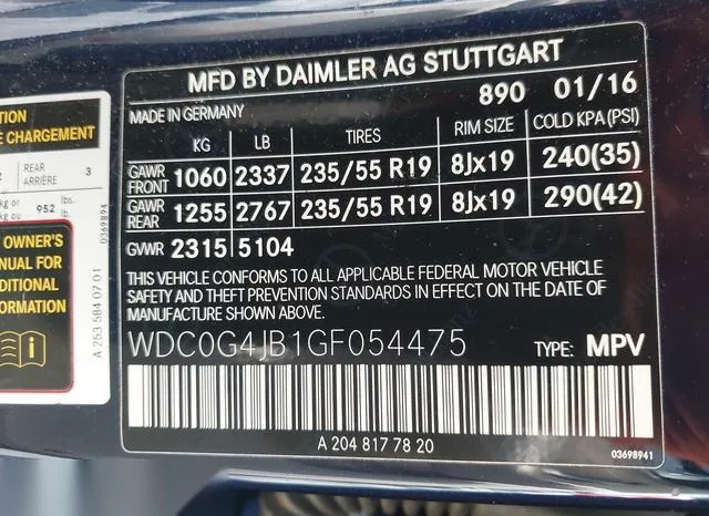 WDC0G4JB1GF054475 2016 2016 Mercedes-Benz GLC 300 9