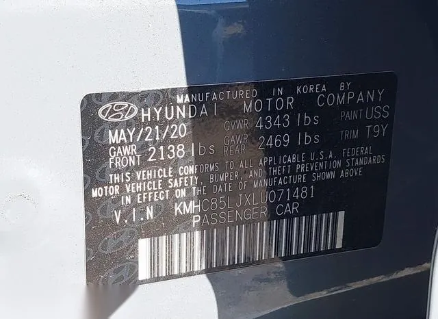 KMHC85LJXLU071481 2020 2020 Hyundai Ioniq- Electric Limited 9