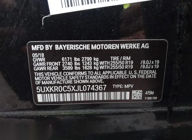 5UXKR0C5XJL074367 2018 2018 BMW X5- Xdrive35I 9