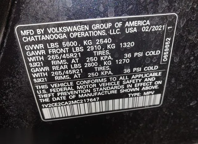 1V2CE2CA2MC217647 2021 2021 Volkswagen Atlas- Cross Sport 3 9