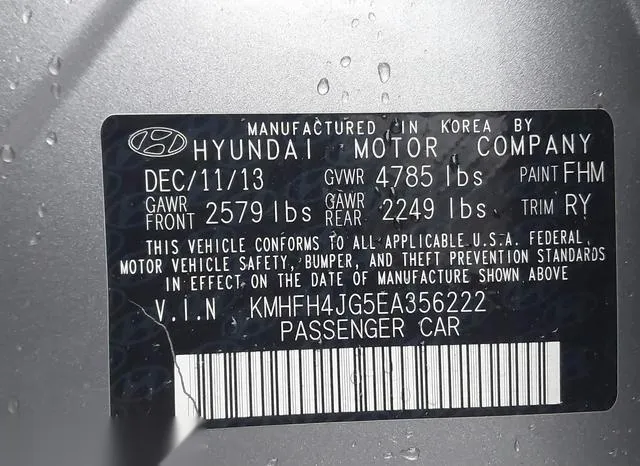 KMHFH4JG5EA356222 2014 2014 Hyundai Azera- Limited 9