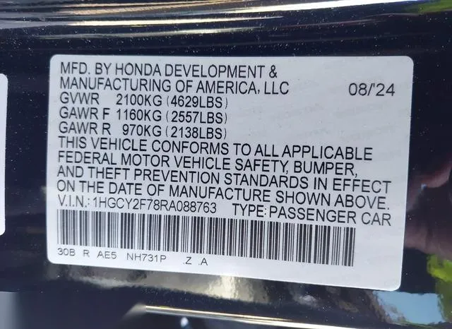 1HGCY2F78RA088763 2024 2024 Honda Accord- Hybrid Sport-L 9