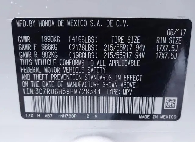 3CZRU6H58HM728344 2017 2017 Honda HR-V- EX 9