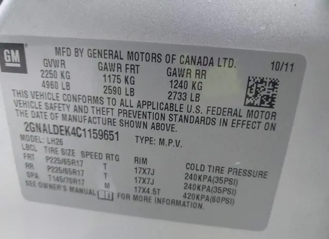 2GNALDEK4C1159651 2012 2012 Chevrolet Equinox- 1LT 9