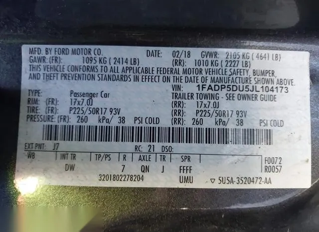 1FADP5DU5JL104173 2018 2018 Ford C-Max- Hybrid Titanium 9