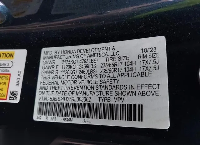 5J6RS4H27RL003062 2024 2024 Honda CR-V- Lx Awd 9