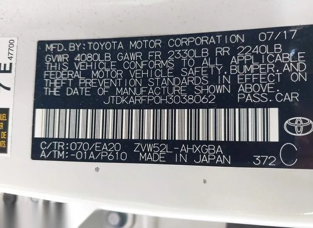 JTDKARFP0H3038062 2017 2017 Toyota Prius- Prime Advanced/Pl 9