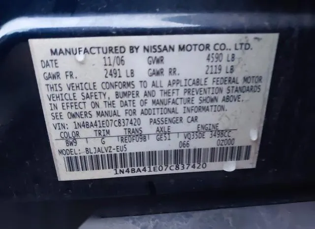 1N4BA41E07C837420 2007 2007 Nissan Maxima- 3-5 SE 9