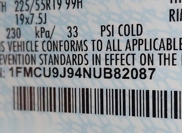 1FMCU9J94NUB82087 2022 2022 Ford Escape- Titanium 9