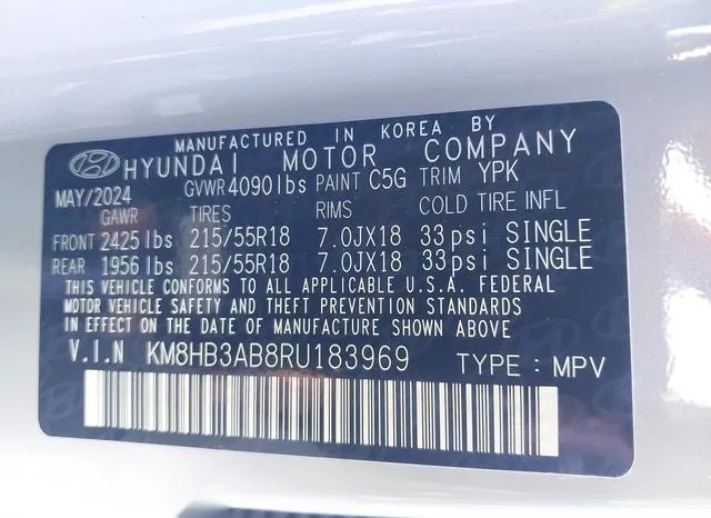 KM8HB3AB8RU183969 2024 2024 Hyundai Kona- Sel 9