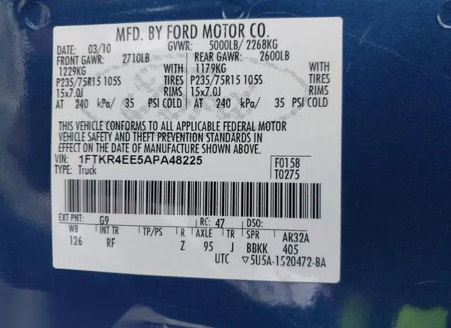 1FTKR4EE5APA48225 2010 2010 Ford Ranger- Sport/Xlt 9