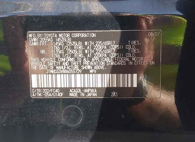 JTMBD33V886055729 2008 2008 Toyota RAV4 9