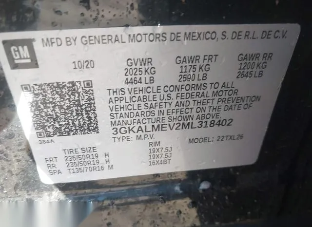 3GKALMEV2ML318402 2021 2021 GMC Terrain- Fwd Sle 9