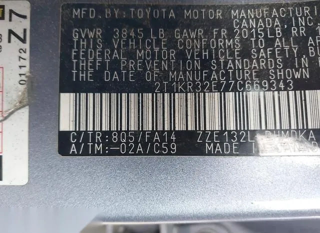 2T1KR32E77C669343 2007 2007 Toyota Matrix 9