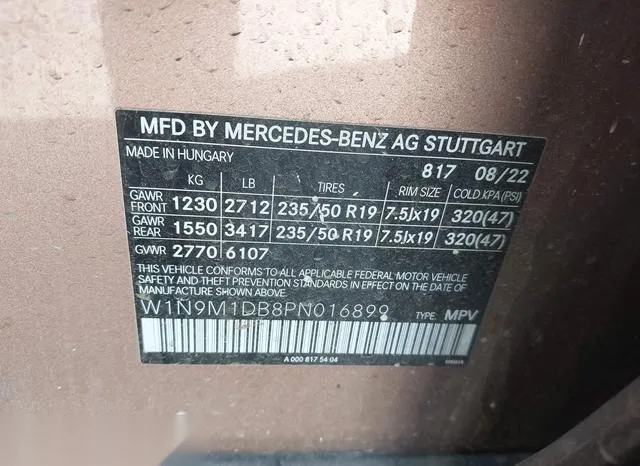 W1N9M1DB8PN016899 2023 2023 Mercedes-Benz Eqb 350 Suv- 4Matic 9