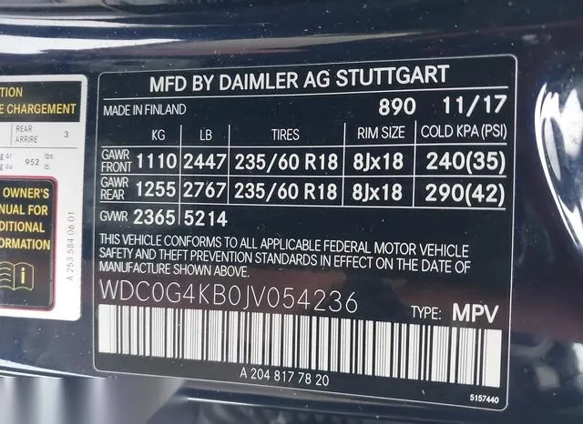 WDC0G4KB0JV054236 2018 2018 Mercedes-Benz GLC 300- 4Matic 9