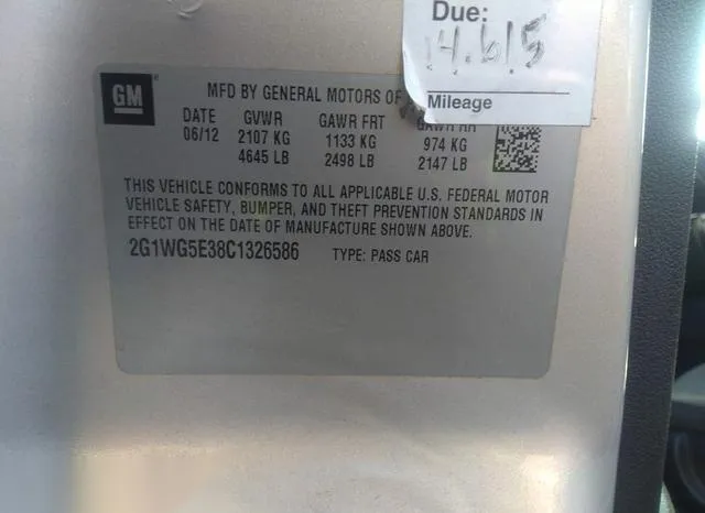 2G1WG5E38C1326586 2012 2012 Chevrolet Impala- LT 9