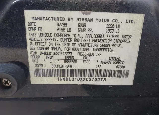 1N4DL01DXXC272273 1999 1999 Nissan Altima- Gle/Gxe/Se/Se-L/Xe 9