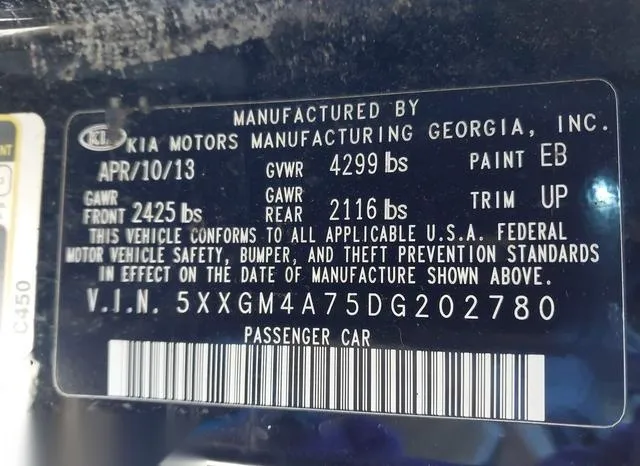 5XXGM4A75DG202780 2013 2013 KIA Optima- LX 9