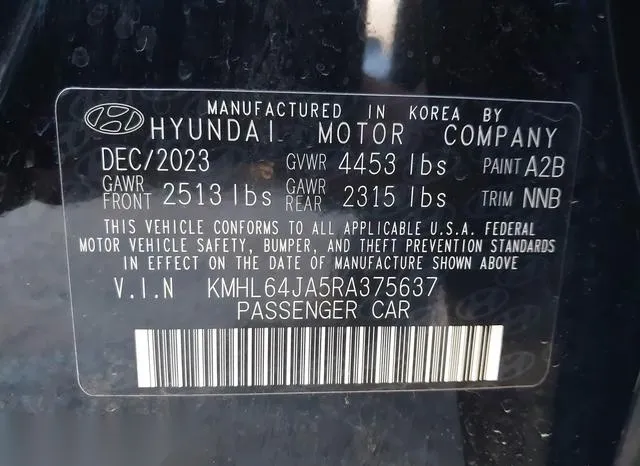 KMHL64JA5RA375637 2024 2024 Hyundai Sonata- Sel 9