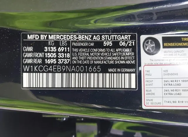 W1KCG4EB9NA001665 2022 2022 Mercedes-Benz EQS 580- 4Matic 9