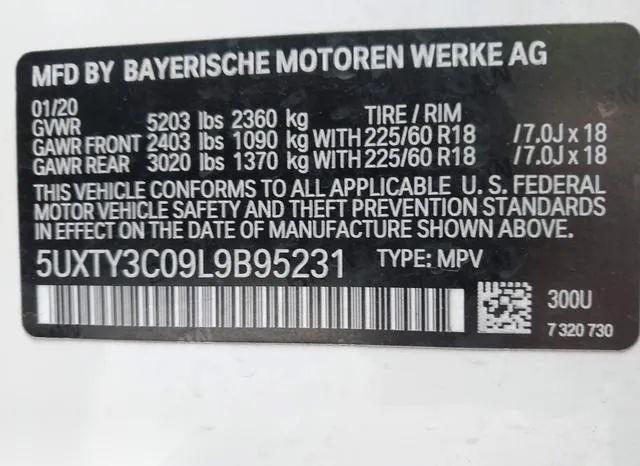 5UXTY3C09L9B95231 2020 2020 BMW X3- Sdrive30I 9