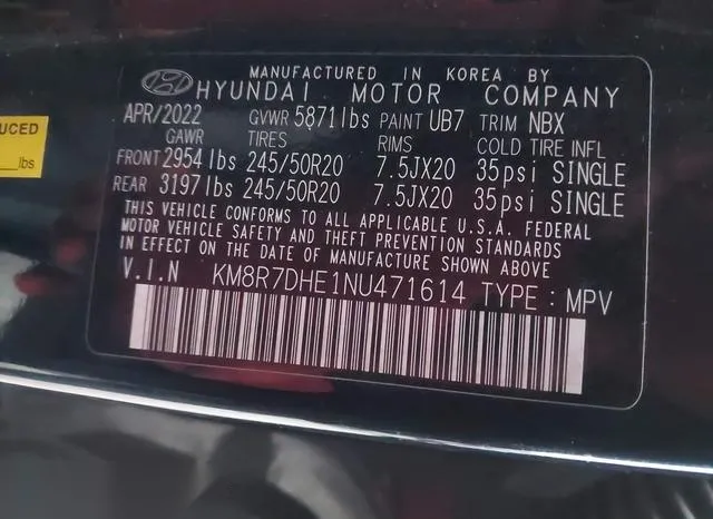 KM8R7DHE1NU471614 2022 2022 Hyundai Palisade- Calligraphy 9