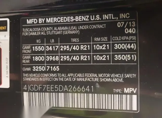 4JGDF7EE5DA266641 2013 2013 Mercedes-Benz Gl 63 Amg- 4Matic 9