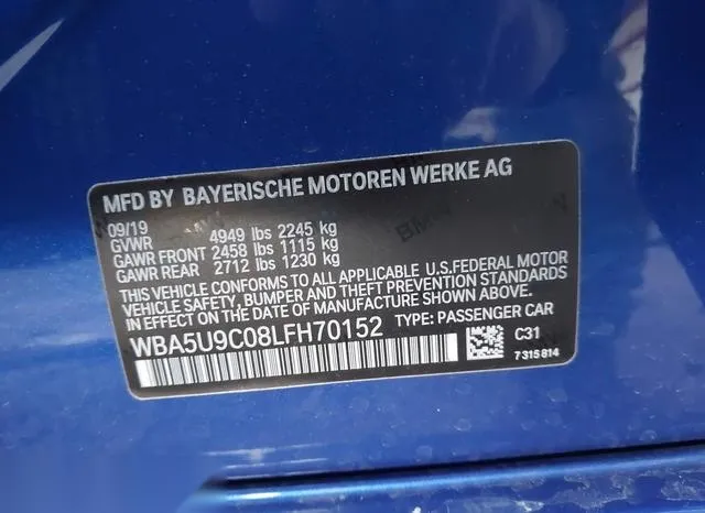 WBA5U9C08LFH70152 2020 2020 BMW 3 Series- M340I Xdrive 9