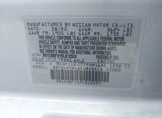 3N1CN8FV1RL812524 2024 2024 Nissan Versa- 1-6 SR 9