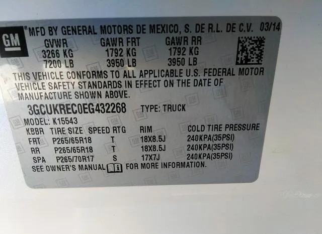 3GCUKREC0EG432268 2014 2014 Chevrolet Silverado- 2LT 9