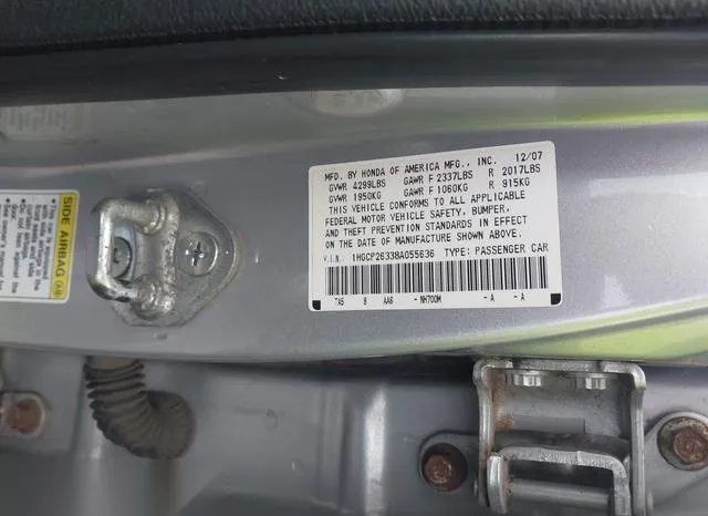 1HGCP26338A055636 2008 2008 Honda Accord- 2-4 LX 9