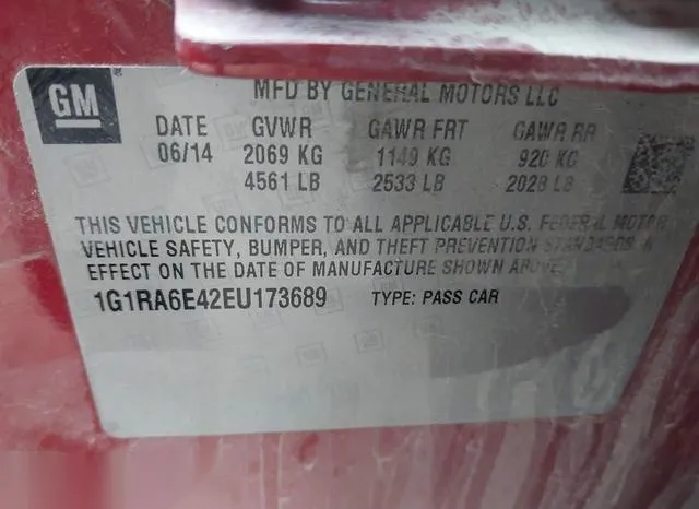 1G1RA6E42EU173689 2014 2014 Chevrolet Volt 9