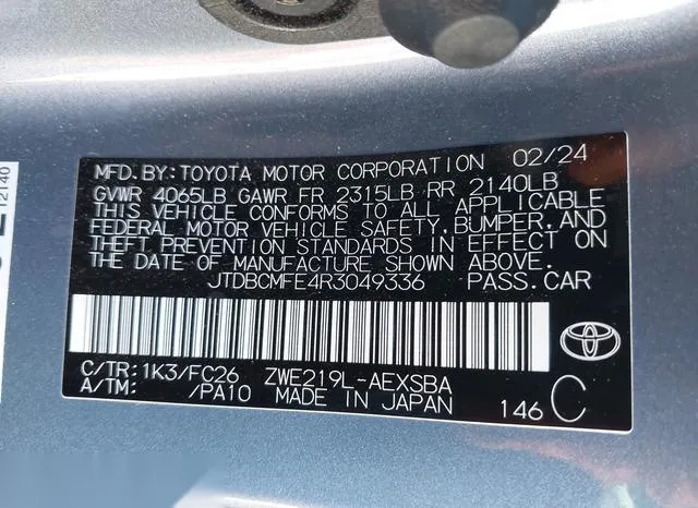 JTDBCMFE4R3049336 2024 2024 Toyota Corolla- Hybrid Se 9