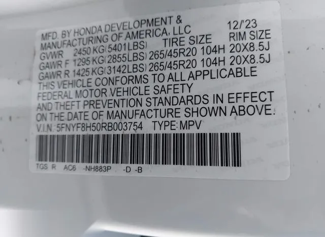 5FNYF8H50RB003754 2024 2024 Honda Passport- Awd Ex-L 9