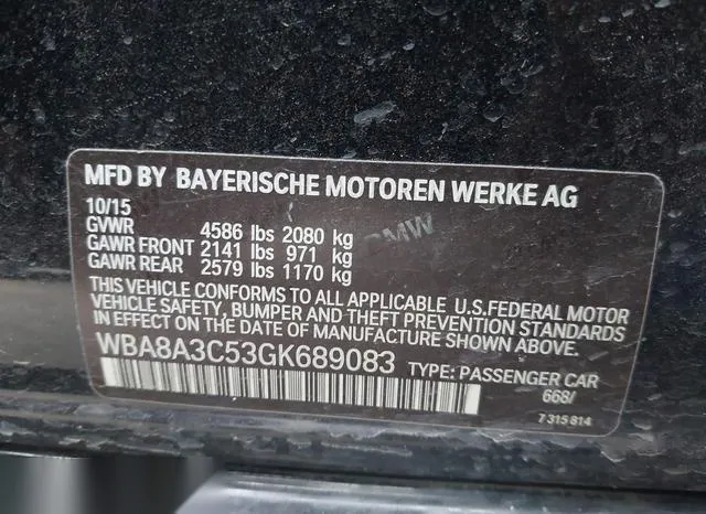 WBA8A3C53GK689083 2016 2016 BMW 3 Series- 320I Xdrive 9