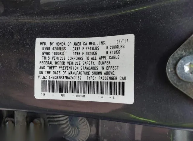 1HGCR2F37HA243182 2017 2017 Honda Accord- LX 9