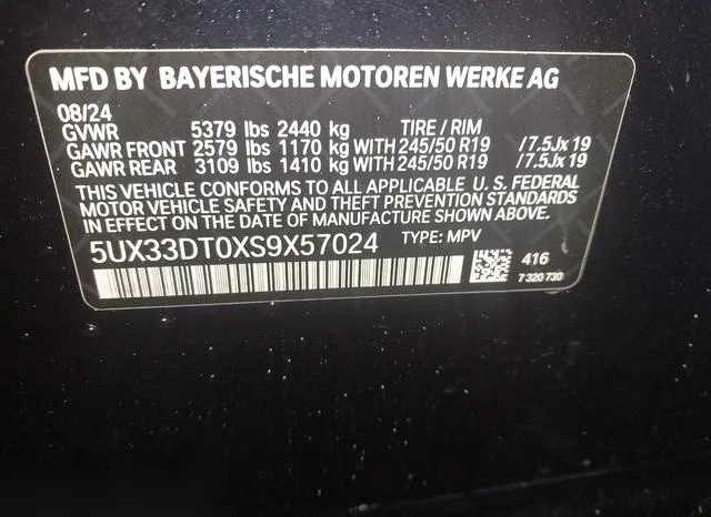 5UX33DT0XS9X57024 2025 2025 BMW X4- Xdrive30I 9